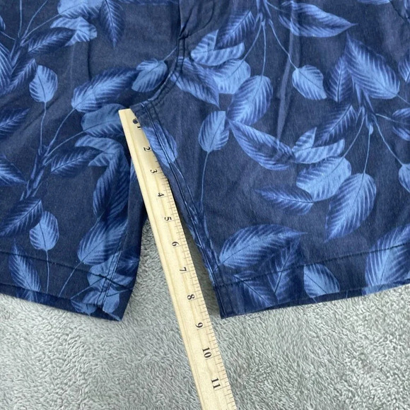 J.Crew Mens Navy Blue Leaf Print Casual Shorts Size 34W Cotton Blend 3594 - Picture 6 of 8